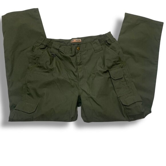 5.11 Tactical Men's Green Ripstop Cargo Pants Sz 32x32 Durable Outdoor Work Wear - Picture 4 of 11